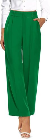 onlypuff High Waist Wide Leg Petite Pants for Women Dark Grey Straight Long Trousers L in Saudi Arabia