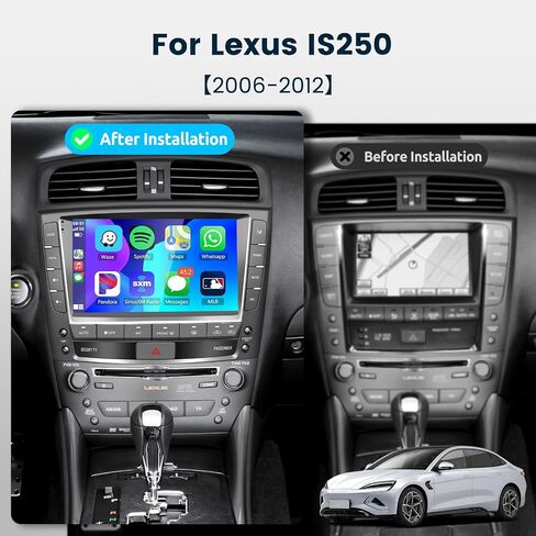 ستيريو راديو السيارة 2G+64G لسيارة Lexus IS250 2006-2012 مع CarPlay Android Auto، وحدة رأس شاشة تعمل باللمس 9 بوصة Android 13، نظام HiFi Audio GPS Navigation WiFi Bluetooth SWC HD كاميرا احتياطية in Saudi Arabia