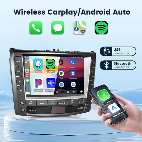 ستيريو راديو السيارة 2G+64G لسيارة Lexus IS250 2006-2012 مع CarPlay Android Auto، وحدة رأس شاشة تعمل باللمس 9 بوصة Android 13، نظام HiFi Audio GPS Navigation WiFi Bluetooth SWC HD كاميرا احتياطية in Saudi Arabia