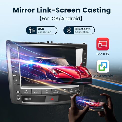 ستيريو راديو السيارة 2G+64G لسيارة Lexus IS250 2006-2012 مع CarPlay Android Auto، وحدة رأس شاشة تعمل باللمس 9 بوصة Android 13، نظام HiFi Audio GPS Navigation WiFi Bluetooth SWC HD كاميرا احتياطية in Saudi Arabia