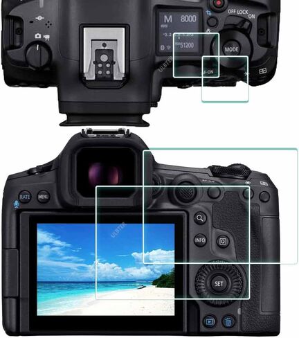 Screen Protector for Canon EOS R5 Mark II + Top [2+2Pack] EOS R5 ii Tempered Glass Screen Protector 0.3mm High Definition 9H Hardness Anti-Scrach Anti-Bubble in Saudi Arabia