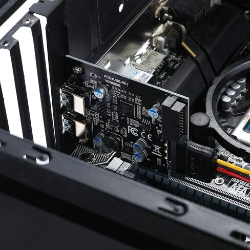 بطاقة YBBOTT PCIE USB 3.0، منافذ PCI Express 1X 2 مع موصل USB 3.0 داخلي 19 دبوس Superspeed 5 جيجابت في الثانية PCI-e USBIII محول وحدة تحكم بطاقة التوسعة يدعم Windows 10/8 / 7 / XP in Saudi Arabia