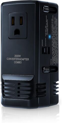 2000W Voltage Converter 220V to 110V Converter Step Down Voltage for European Travel, Universal Travel Adapter Power Converter Adapter Combo with Type A G I C in Saudi Arabia