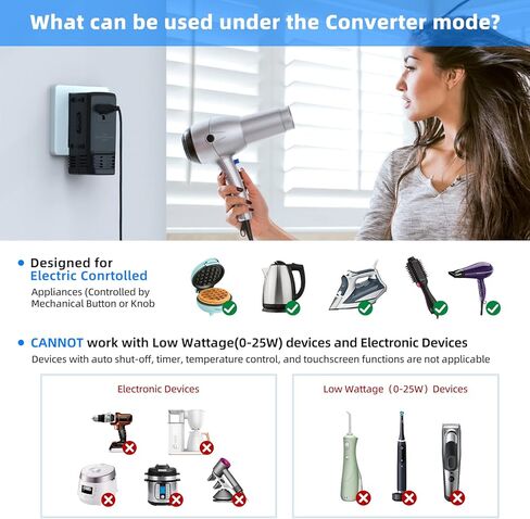 2000W Voltage Converter 220V to 110V Converter Step Down Voltage for European Travel, Universal Travel Adapter Power Converter Adapter Combo with Type A G I C in Saudi Arabia