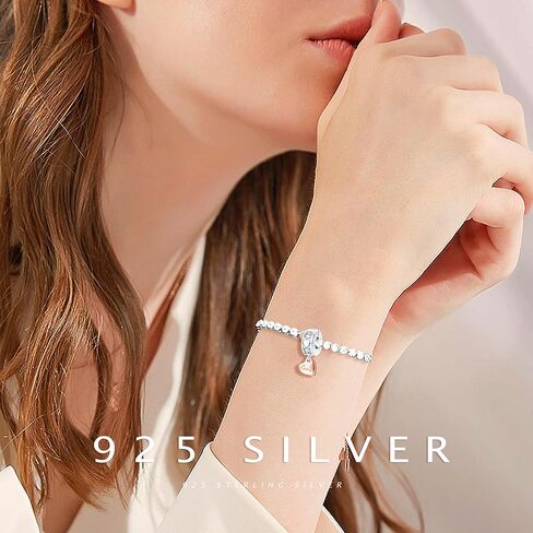 NUJIFFY 925 Sterling Silver Charms Beads for Bracelets & Necklaces, Pink Heart Charm Angel Cross Birthday Gifts Pendant Jewelry for Women Men Teens in Kuwait