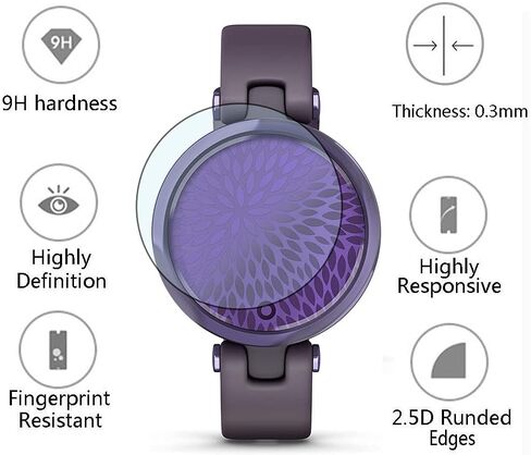 واقي شاشة للساعة (3+1 حزمة) متوافق مع Garmin Lily، طبقة من الزجاج المقسى مضادة للخدش، تغطية كاملة عالية الوضوح وحافظة واقية ناعمة من مادة TPU، شفاف in Kuwait