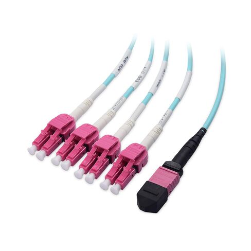 Cable Matters MTP to 4 x LC / 8 Fiber 10Gb 40Gb 50/125 OM4 OFNP Multimode Fiber Optic Breakout Cable - Compatible with MTP/MTO Connectors - 7m / 22.9ft in Saudi Arabia