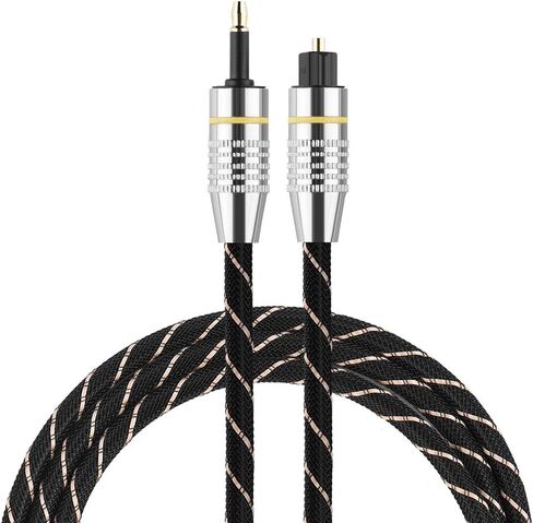 Gold Plated Toslink to Mini Plug 3.5mm Optical Fiber Digital Audio Cable SPDIF Connector Round (1.5m) in Saudi Arabia