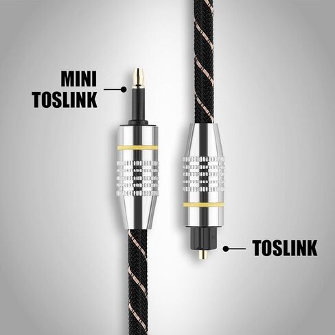 Gold Plated Toslink to Mini Plug 3.5mm Optical Fiber Digital Audio Cable SPDIF Connector Round (1.5m) in Saudi Arabia
