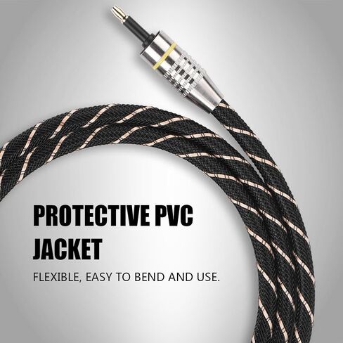 Gold Plated Toslink to Mini Plug 3.5mm Optical Fiber Digital Audio Cable SPDIF Connector Round (1.5m) in Saudi Arabia