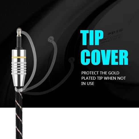 Gold Plated Toslink to Mini Plug 3.5mm Optical Fiber Digital Audio Cable SPDIF Connector Round (1.5m) in Saudi Arabia