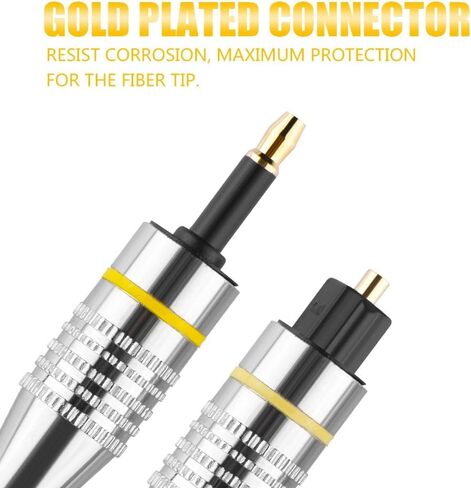 Gold Plated Toslink to Mini Plug 3.5mm Optical Fiber Digital Audio Cable SPDIF Connector Round (1.5m) in Saudi Arabia