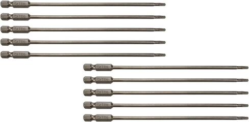 مجموعة لقم توركس TT10 S2 لقم مفك فولاذي 1/4 بوصة ساق سداسية، طول 100 مم/4 بوصة لمفك الصدمات (10 قطع) in Kuwait