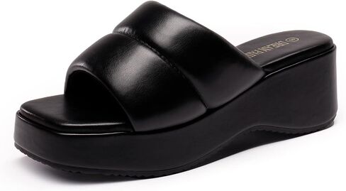 DREAM PAIRS Womens Slip on Slides Wedges Platform Cute Walking Comfort Sandals in Saudi Arabia