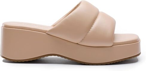 DREAM PAIRS Womens Slip on Slides Wedges Platform Cute Walking Comfort Sandals in Saudi Arabia
