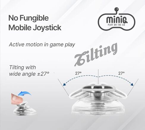 عصا التحكم في ألعاب الهاتف المحمول MiNiQ لأجهزة iPhone iPad وAndroid والهواتف الذكية والكمبيوتر اللوحي والتحكم في الألعاب مع حقيبة حمل مرآة زينة بيضاء صلبة in Saudi Arabia