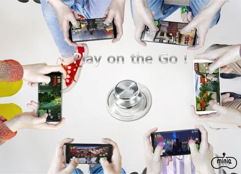 عصا التحكم في ألعاب الهاتف المحمول MiNiQ لأجهزة iPhone iPad وAndroid والهواتف الذكية والكمبيوتر اللوحي والتحكم في الألعاب مع حقيبة حمل مرآة زينة بيضاء صلبة in Saudi Arabia
