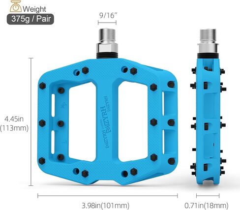 MZYRH Mountain Bike Pedal 9/16" 3 Sealed Bearings Lightweight Non-Slip Nylon Fiber Bicycle Platform Pedals for Road BMX MTB (Green 3-Bearings) in Saudi Arabia