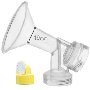 One-Piece Breastshield (19 mm, Extra Small) Compatible with Medela Breast Pumps (Pump in Style, Lactina, Symphony, Single Deluxe, Double Ease); Smaller Than Personalfit 21 mm; Made by Maymom