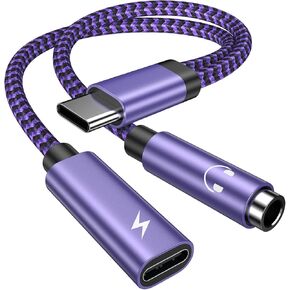 محول مقبس صوت 2 في 1 من Google Type C إلى Aux لجهاز Pixel 9 pro/8a/8/7، ومحول صوت USB C إلى 3.5 مم ومحول شاحن لأجهزة Samsung Galaxy S24، A55، A15، مقبس مقسم سماعة الرأس من النوع C Dongle لـ آيفون15 in Kuwait