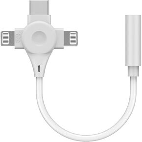 iPhone Headphone Adapter,[MFi Certified] 3 in 1 Lightning to 3.5mm Headphone Jack Aux Audio Adapter USB Type C Dongle for iPhone 15/15 Pro Max,for iPhone 14 13 12 11 XS XR 8 7 6,iPad,Galaxy in Kuwait