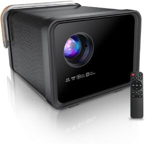 Smart Projector, Cwowdefu 1080P Stereo Projector with Auto-Keystone, Auto-Focus, Auto-avoidance function, Features with WiFi 6, Bluetooth 5, Support iPhone/ Android Phone/TV Stick/PS5/PC/Laptop
