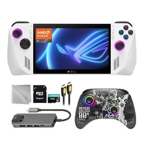 ASUS ROG Ally 1TB Gaming Handheld 7-inch Touchscreen 120Hz FHD 1080p AMD Ryzen Z1 Processor, Zero-Kirin Wireless Pro Controller, Hub, 128GB MicroSD Card, 5 Accessories: 6 in 1 Bundle