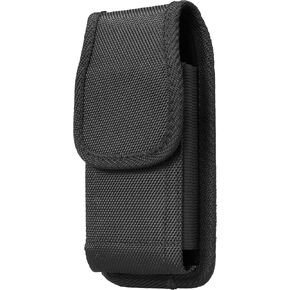 Vertical Holster Belt Case Size XL (Inner Size: 6.5 x 3.15 x 0.43 in) Nylon, Belt Clip, for Apple iPhone 15 Pro Max, 14 Pro Max Samsung Galaxy S24 Ultra, S23 Ultra A15 A25 A35 Pixel 9 Pro