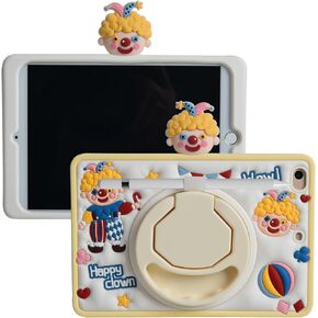 Cartoon Case for iPad Mini 1/2/3/4/5 7.9" ，MONEHOYSY Cute Soft Silicone Kickstand [Drop Proof,Shock Proof,Anti Slip] Back Stand Cover Case for Kids Children Teens Girls Boys (Kitty)