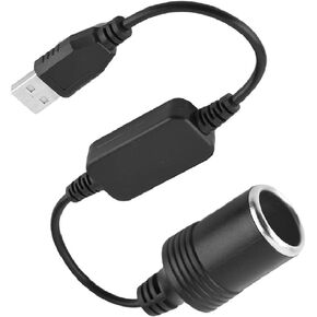 USB A to Cigarette Lighter Adapter Power Cable 12V Cigarette Lighter Socket Female Converter Adapter Cord for Driving Recorder, Electronic Dog, Car Charger
