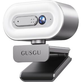 GUSGU G920 2K Quad HD Webcam for PC, Auto Focus, with Microphone & Light & Privacy Cover, Web Camera for Desktop Computer/Laptop/MacBook, USB Streaming Camera