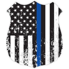 Stickios Thin Blue Line Sticker - Back The Blue American Flag Decal - Support Police Sticker for Cars, Trucks & Windows - Made in The USA (5.9 x 3.3 inches) - Blue Line Tattered