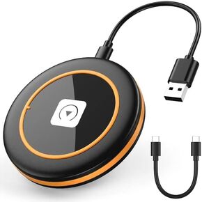 محول CarPlay اللاسلكي لأجهزة Apple - اتصال سريع ومستقر لتحويل المصنع السلكي إلى سيارات CarPlay Dongle اللاسلكية لأجهزة iPhone - بدون زمن انتقال من iOS 10+ إلى الشاشة مع USB C