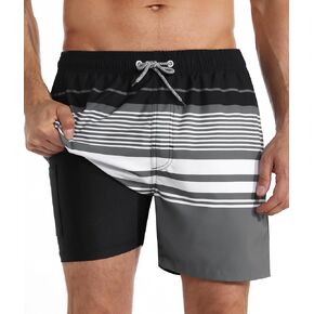 APTRO Men's Quick Dry 2 in 1 Swim Trunks with Compression Liner Swimsuit Swim Shorts Bathing Suits#343 2XL