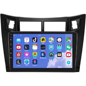 for Toyota Yaris Radio 2008 2009 2010 2011Wireless Carplay Android Auto with 9" IPS Touchscreen GPS Navigation for Car Stereo Head Unit Built-in DSP with Free Backup Camera (4GB RAM+64GB ROM)