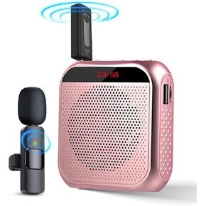 Jkoailiwi Portable Voice Amplifier for Teachers, Rechargeable Mini PA System with Waistband, Wired Microphone Personal Speaker Headset System for Teaching/Meetings/Speaking - White