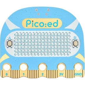 ELECFREAKS Pico:ed Development Board Based on Raspberry Pi RP2040 MCU, Picoed Python Microcontroller with 7 * 17 Dot-matrix Screen Dual-core ARM Cortex M0+ Processor for Education Classroom Teaching