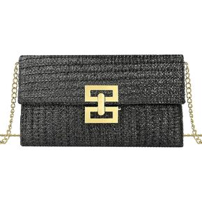 Cartiobeaty Summer Straw Clutch Purses for Women Woven Beach Bag Evening Purse Envelope Clutch for Wedding Party