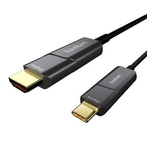 Fiber Optic USB C to HDMI Cable 25ft, Type C to HDMI 2.0 Cable 4K@60Hz, Thunderbolt 3&4 Compatible with MacBook Pro/Air, Surface Go, Tablets, Laptops