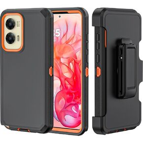 Phone Case for Moto G Stylus 5G 2024 Case,Heavy Duty Hard Shockproof Armor Protector Case Cover with Belt Clip Holster for Moto G Stylus 5G 2024 Phone Case (Black)