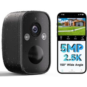 Security Cameras Wireless Outdoor, 2.5K Battery Operated Camera for Home Security Indoor/Outdoor with AI Motion Detection, Spotlight Siren Alarm, Color Night Vision, 2-Way Talk, IP65, 150°Wide Angel