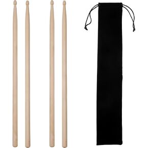 5A Drum Sticks, 5A Wood Tip Drumstick for Adults & Kids, 5A Drumsticks for Drum Accessories Drum Sticks Set for Acoustic Drums or Electronic Drums - 2 Pairs