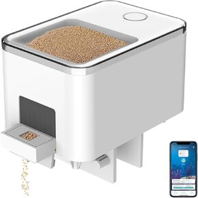 GEZIEKID Bluetooth Automatic Fish Feeder for Aquarium, Food Dispenser for Fish Tank with App Control Timer USB Powered for Small Fish Tank Pelleted Food, Electronic Feeders for Animals