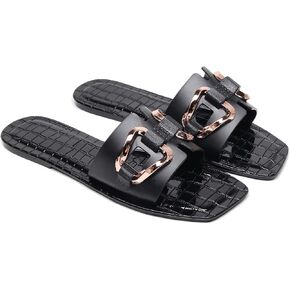 Jelly Sandals for Women Flat Slides Jellies Shoes Pool Slippers Bathroom Summer Size 11 Ladies Non Slip Plastic Dress Comfortable Slip On Beach Open Toe Quick Drying Soft