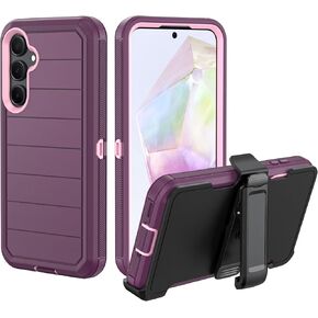 for Samsung Galaxy A35 5G Case with Belt Clip & Kickstand, Full-Body Protection Multi Layers Rugged Case with Belt Holster for Samsung Galaxy A35 5G (Green+White)