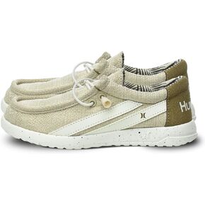 Hurley Kids Elastic Lace Loafers, Canvas Shoes for Boys & Girls - Comfortable, Durable, Stylish - Kid's Fashion Sneakers, Wide Toe Shoes for Everyday Wear