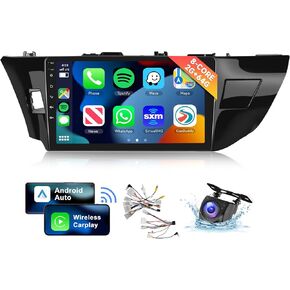 [8 CORE 6G+128G] Car Radio for Toyota Corolla/for Toyota Levin 2014-2017 with Wireless Apple Carplay/Android Auto, 10.1" Android 13 IPS Touch Screen Stereo, Bluetooth, GPS, WiFi, SWC, DSP, Camera