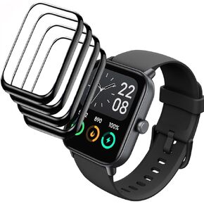 [4-Pack] for IDW19 Smartwatch Screen Protector, Full Coverage 3D Curved Edge Frame Case Friendly Anti Scratch Anti-Bubble HD Clear PET Film for IDW19 1.8" MILOUZ Smart Watch