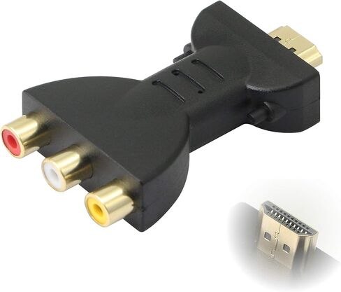 محول YAODHAOD HDMI-3RCA HDMI ذكر إلى 3 RCA أنثى مركب فيديو صوت VA محول محول مناسب لأجهزة HDTV DVD ومعظم أجهزة عرض LCD (أحمر، أبيض، أصفر) in Kuwait
