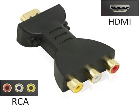 محول YAODHAOD HDMI-3RCA HDMI ذكر إلى 3 RCA أنثى مركب فيديو صوت VA محول محول مناسب لأجهزة HDTV DVD ومعظم أجهزة عرض LCD (أحمر، أبيض، أصفر) in Kuwait